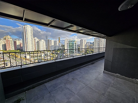 Terrace view of a duplex apartment for sale in Ataşehir, Istanbul.