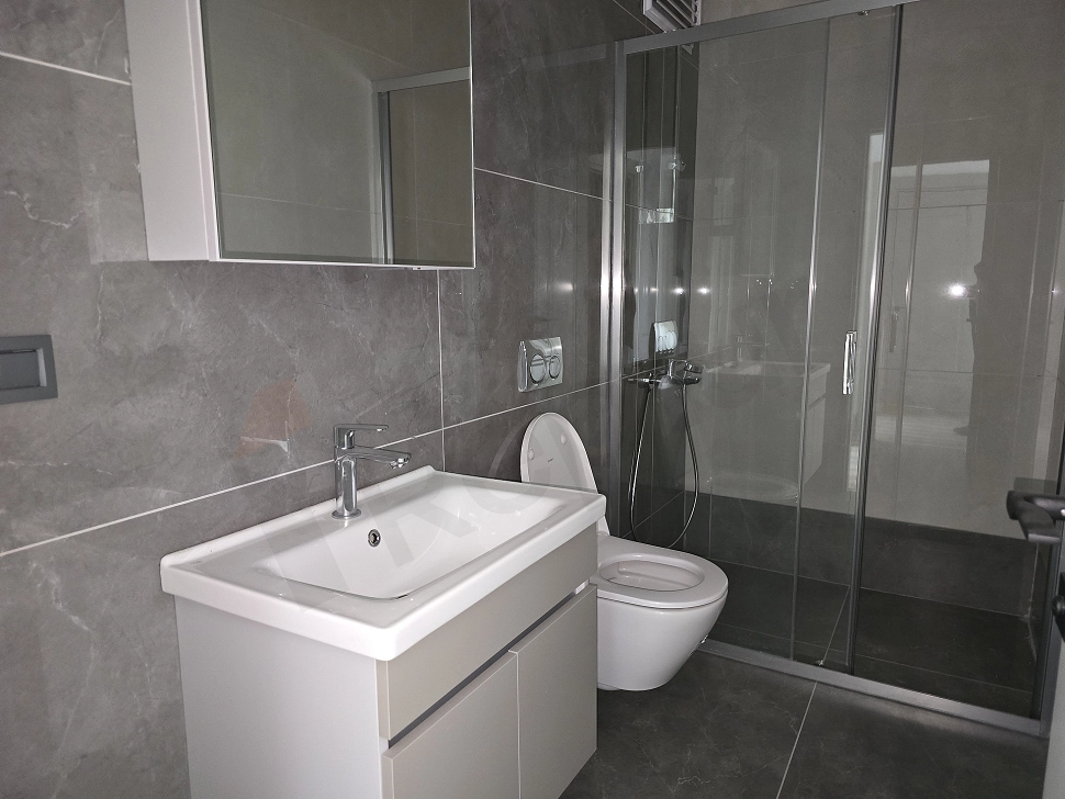 Modern designed bathroom interior.