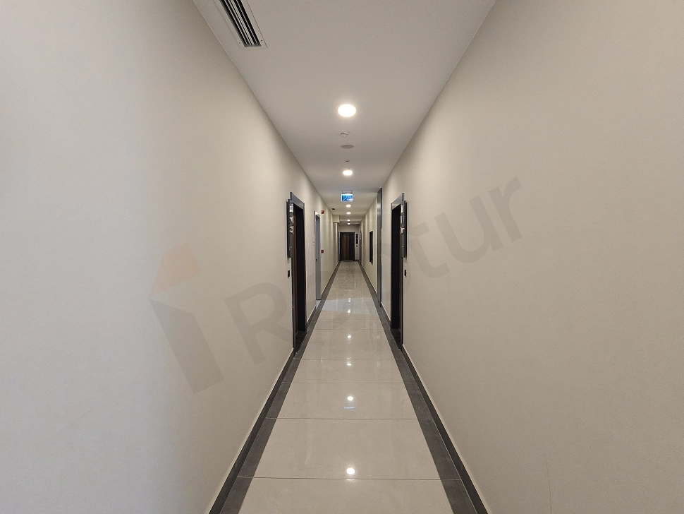 Interior view of the corridor of a duplex apartment in Ataşehir.