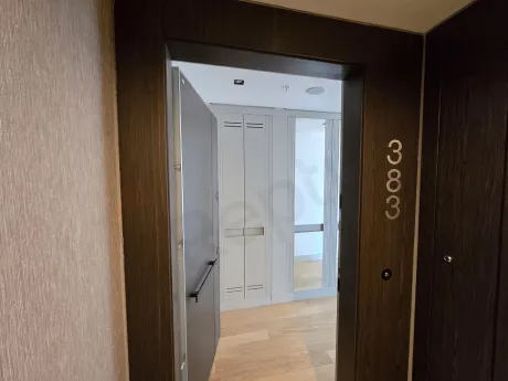 Modern apartment entrance and door of a luxury residence in Sisli, Istanbul.