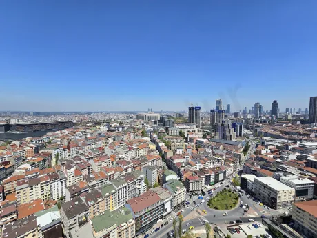 Panoramic city view of Istanbul Sisli featuring modern architecture and urban residential landscape.