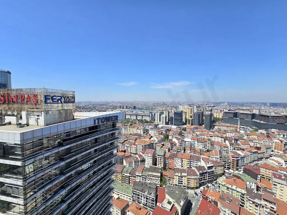 Panoramic city view of Şişli Istanbul and modern urban landscape.