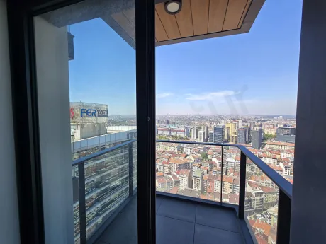 Spacious and modern balcony area of a residence apartment in Sisli.