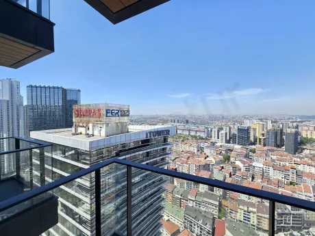 Panoramic Istanbul city view seen from a luxury residence apartment in Sisli