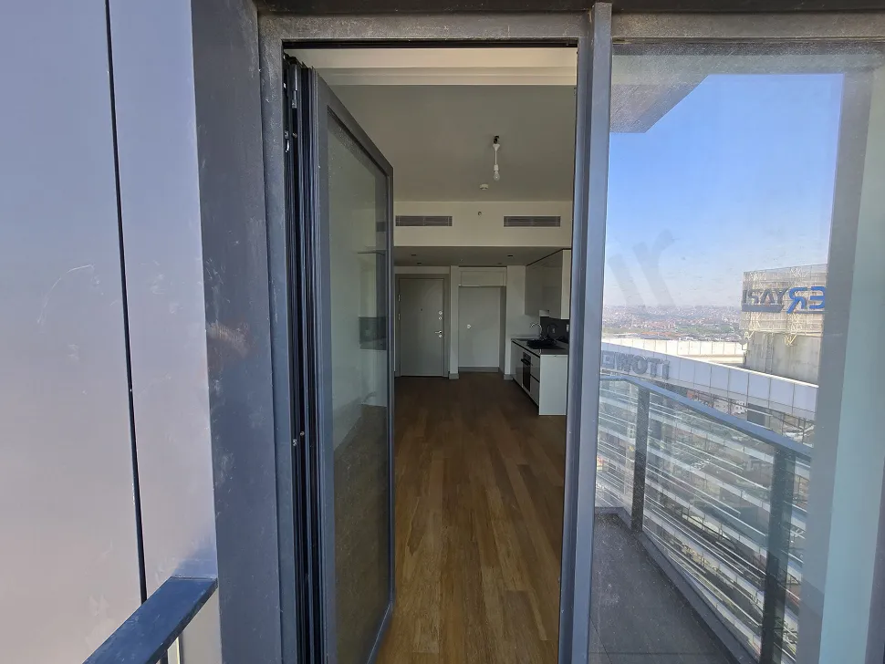 Spacious balcony with city view of a residence apartment in Sisli