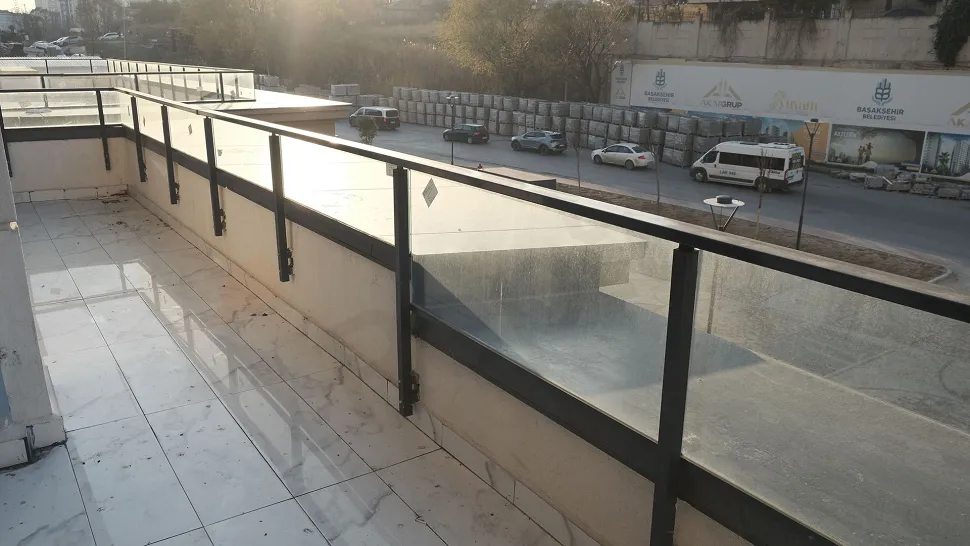 Spacious and open balcony area located on the exterior of the commercial shop.