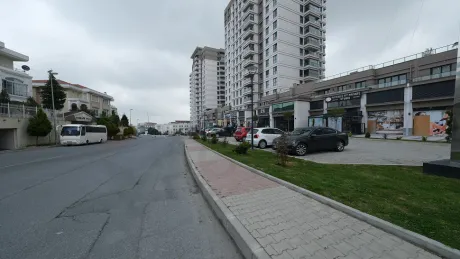 Spacious outdoor parking area and vehicle spaces of the commercial project in Basaksehir.