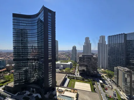 Panoramic city view from a residence apartment in Sisli, Istanbul.