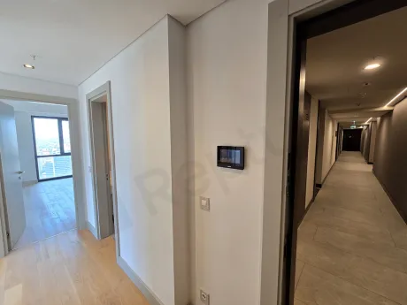 Stylish and bright corridor of a modern residence apartment in Şişli.