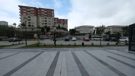 Modern and spacious outdoor parking area of the project in Basaksehir