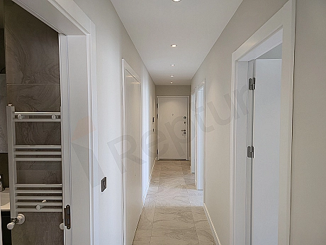 Modern apartment hallway, bright and spacious