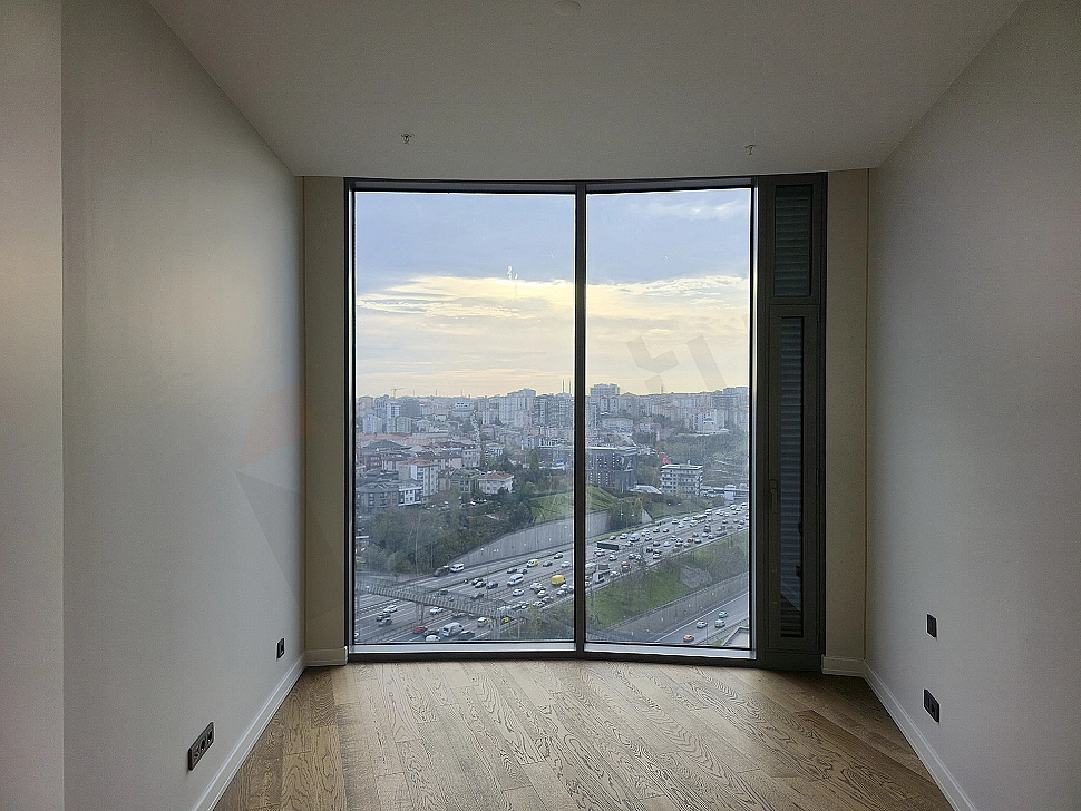 Modern bedroom interior design with double bed, bedside tables, and lamps