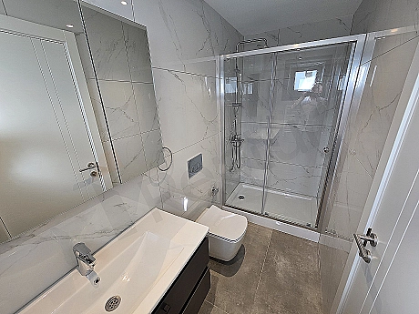 Bathroom view of furnished apartment