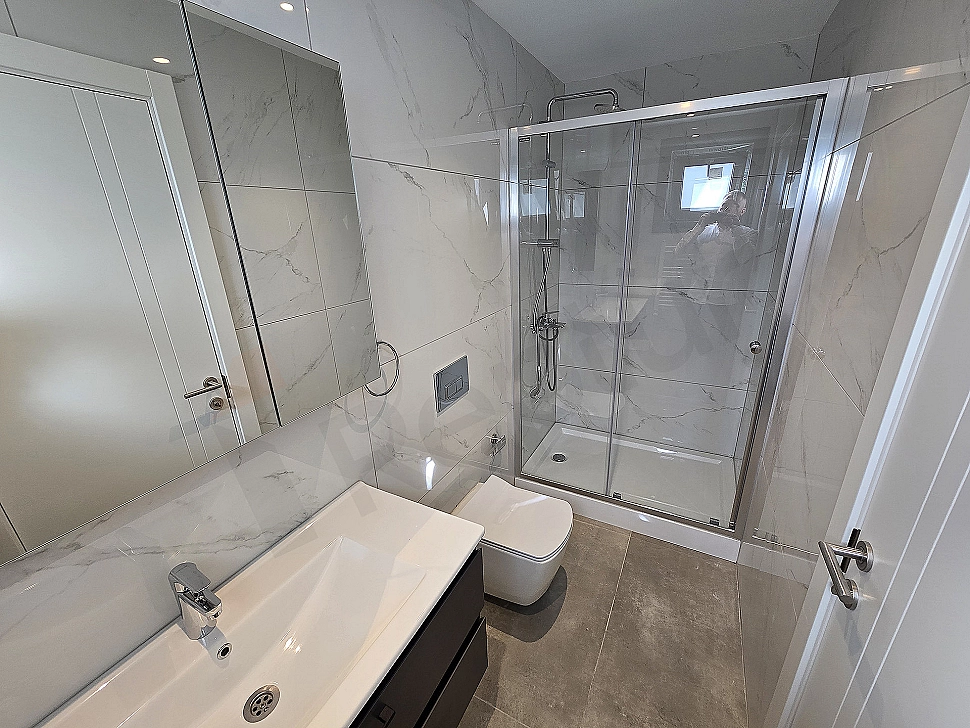 Bathroom view of furnished apartment