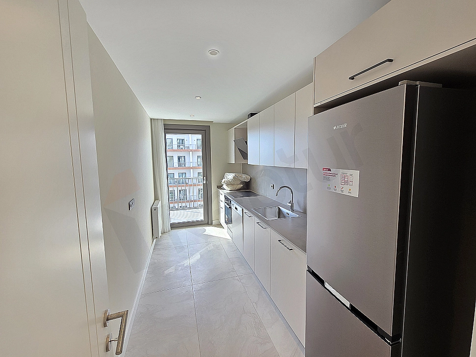 Furnished kitchen image. Modern designed kitchen.