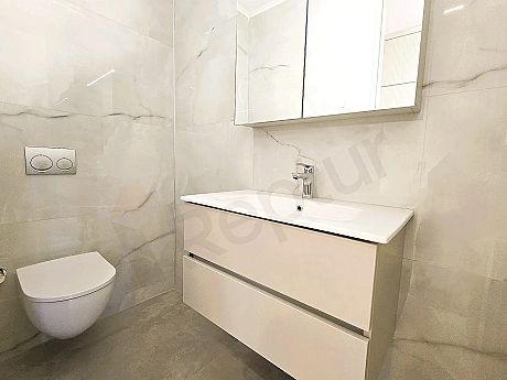 Modern and spacious bathroom design of a luxury hotel project in Bodrum.