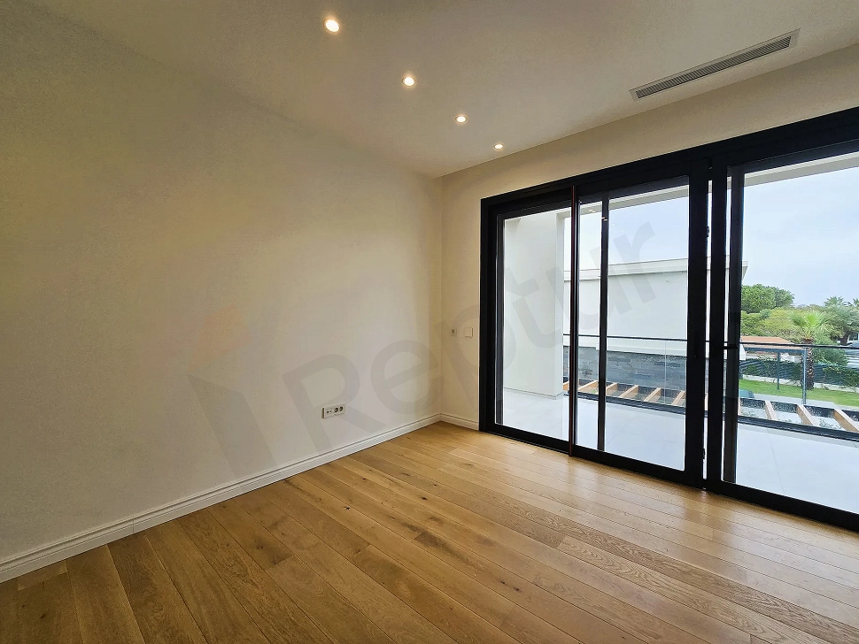 Modern and bright bedroom area of a hotel project for sale in Bodrum, Mugla.