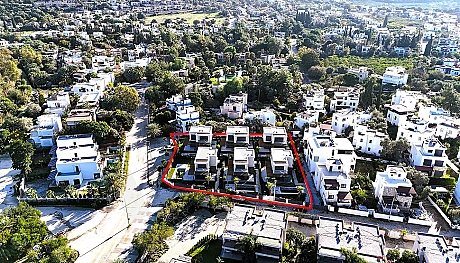 Panoramic blue sea and coastline view in Bodrum