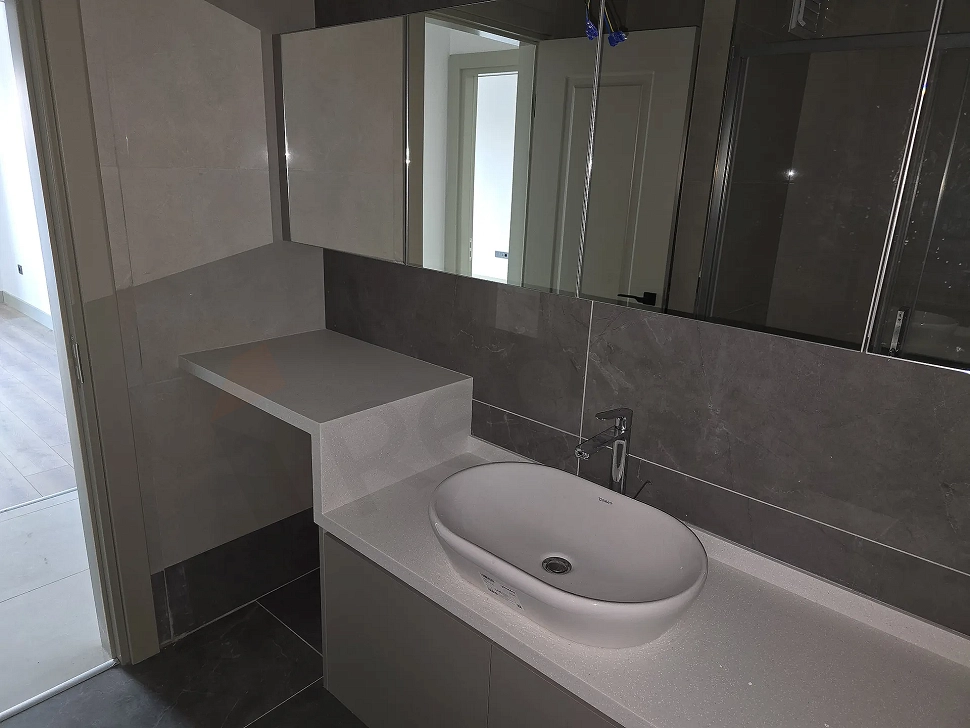 Modern designed bathroom interior.