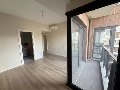 Spacious balcony with a city view of a 3+1 apartment located in Cekmekoy, Istanbul.