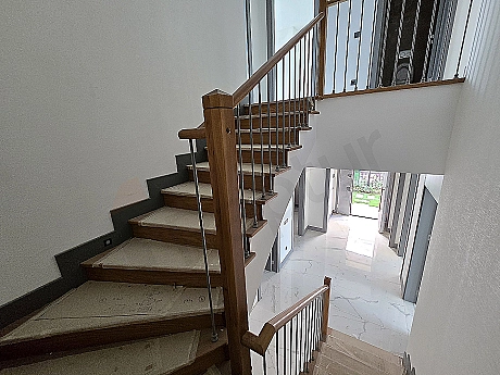Interior view of a corridor in an unfurnished villa for sale in Başakşehir.