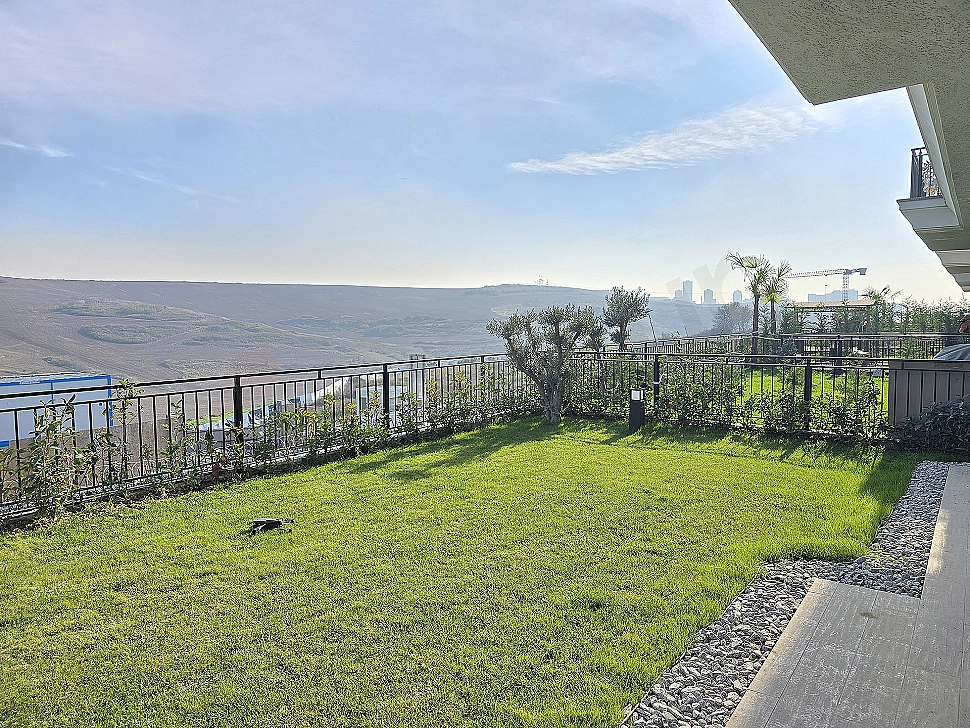 Garden view of a villa for sale in Başakşehir.