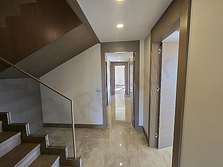 Modern corridor interior of a luxury duplex apartment for sale in Uskudar.