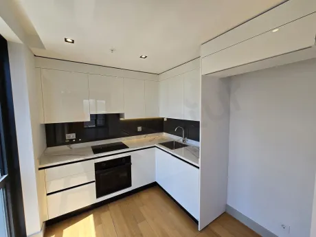 Modern design, spacious and wide open-plan kitchen view.