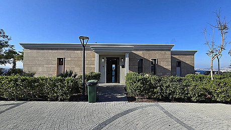 Spacious and bright study room area with modern architecture in a luxury villa for sale in Bodrum.
