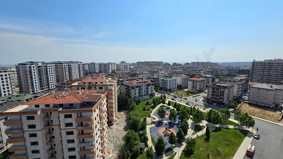 Wide-angle panoramic city view in Beylikdüzü, Istanbul.