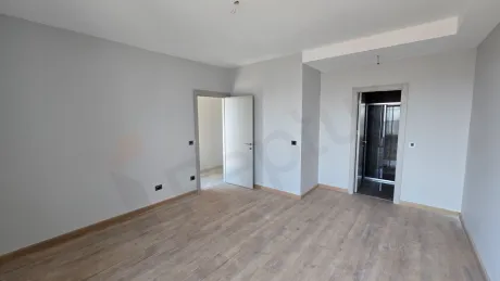 Interior view of a modern and spacious bedroom