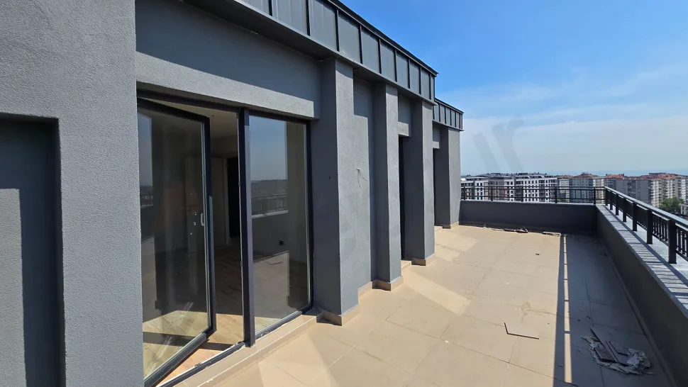 View of a newly built modern and spacious balcony