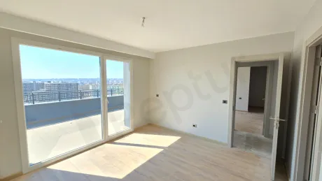 Modern and spacious bedroom interior view