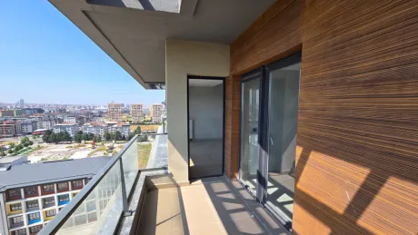A modern and spacious balcony view with a city landscape in Beylikdüzü.