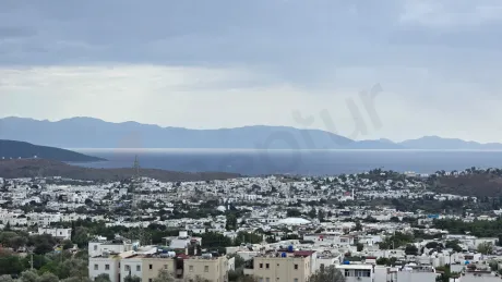 Wide panoramic view of the sea on the Bodrum coastline