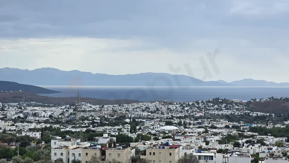 Wide panoramic view of the sea on the Bodrum coastline