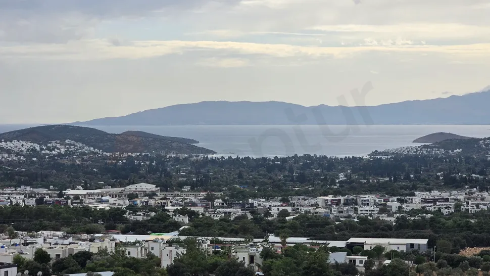 Panoramic sea view and coastline in Bodrum.