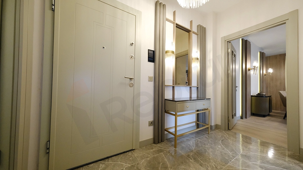 Furnished apartment entrance area photograph.