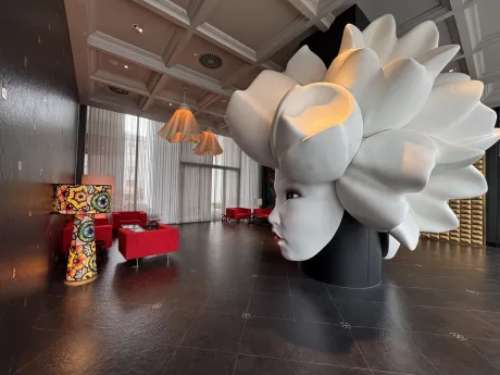 Modern and luxuriously designed entrance lobby of a premium residence