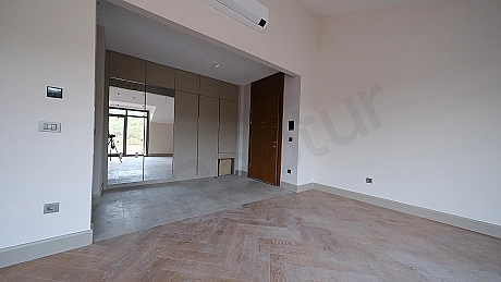 Entrance door detail of duplex apartment.