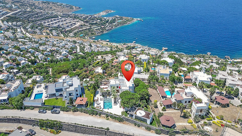 Panoramic sea view mansion in Bodrum image.