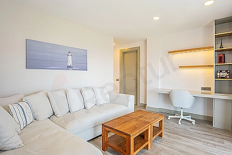 Spacious and bright home office.