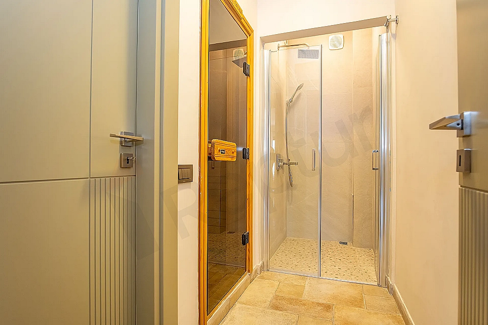 Modern designed luxury mansion bathroom interior.