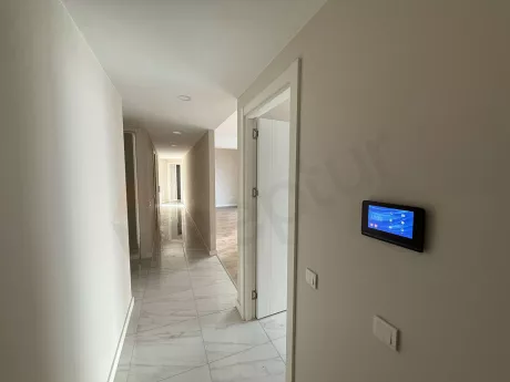 Interior hallway view of a modern and spacious apartment