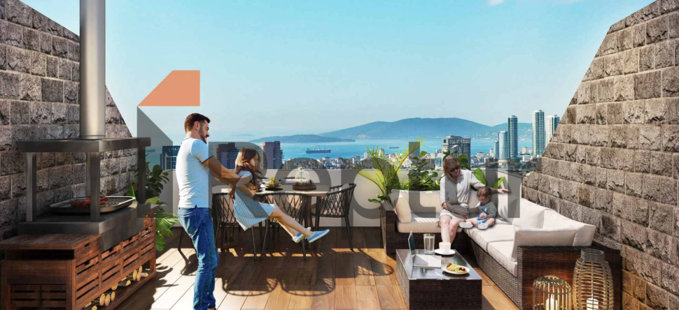 Family concept project in the center of a green area