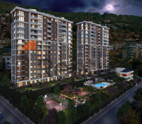 Family concept project in the center of a green area