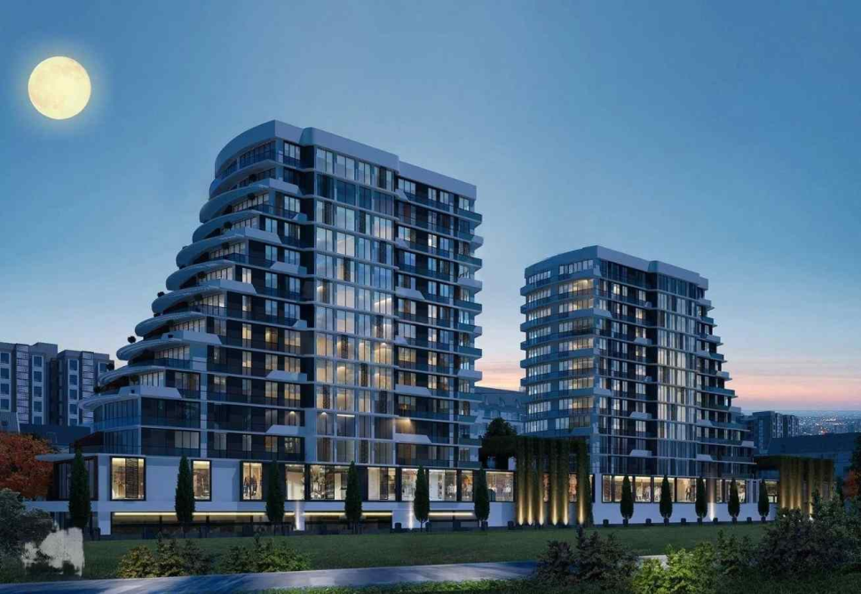 Modern design 1+1 apartment with large windows in the central area of Istanbul for sale