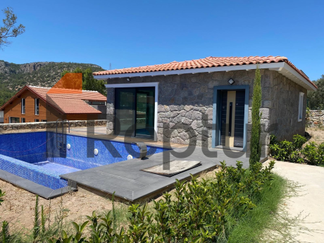 Cottage in a modern interior made of natural stone in Bodrum