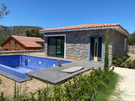 Cottage in a modern interior made of natural stone in Bodrum