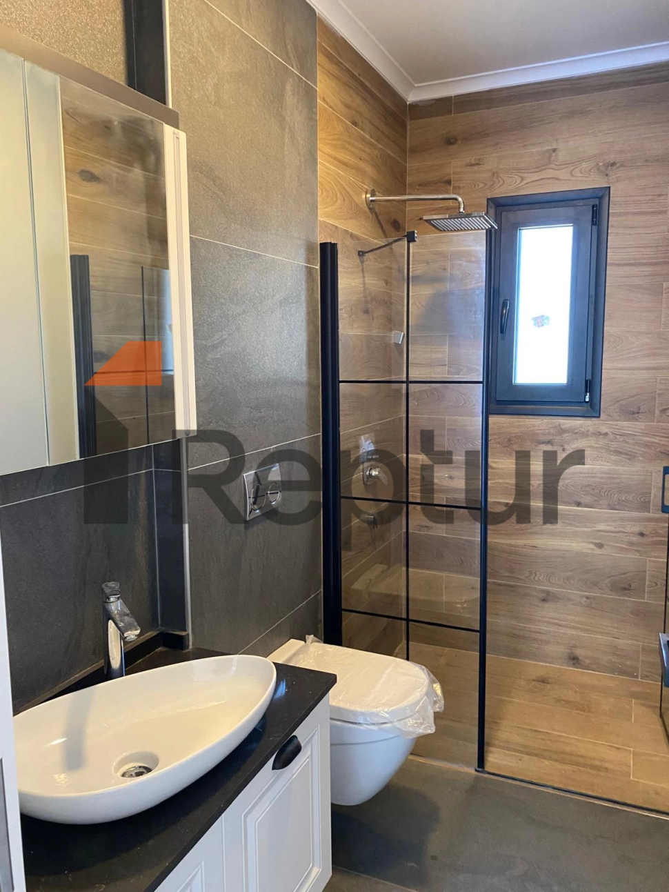 Cottage in a modern interior made of natural stone in Bodrum